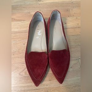 M. Gemi Red Suede Flats, size 40.5 (US 9)